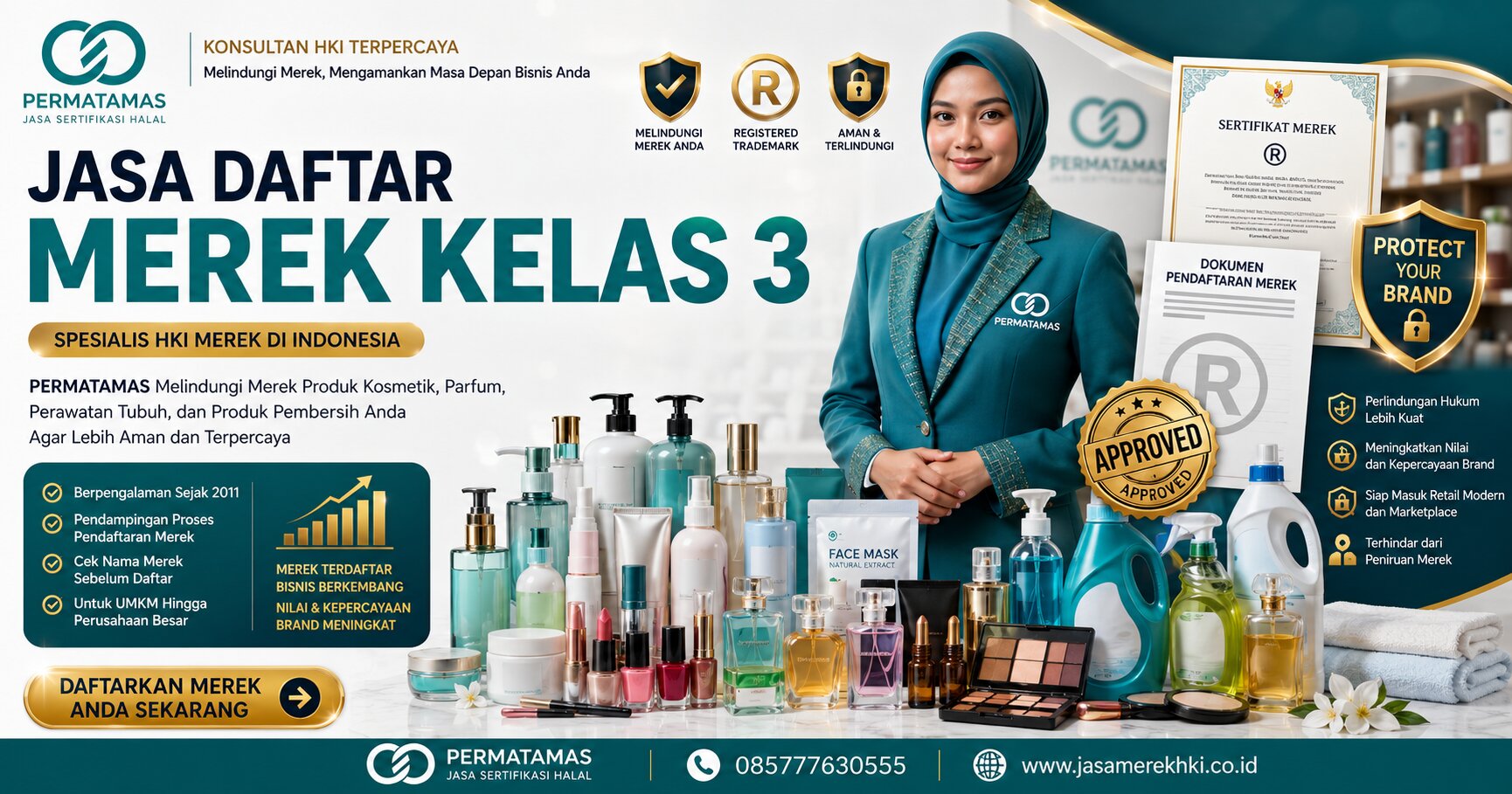 Cara Daftar Merek Kelas 3 Produk Kosmetik Agar Tidak Ditolak DJKI