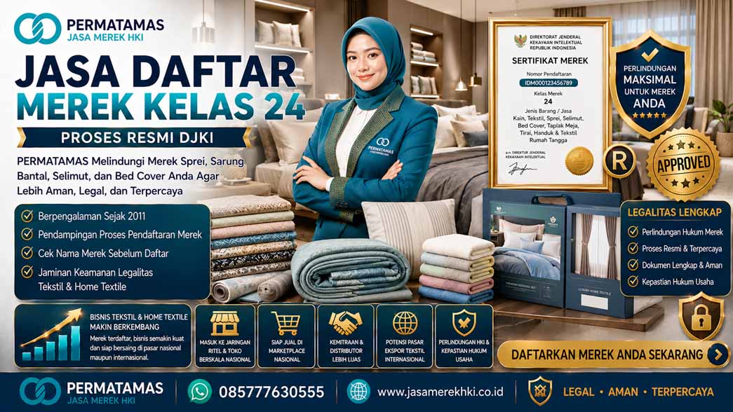 Biaya Daftar Merek Kelas 24 Kain, Fabric, dan Produk Tekstil Terbaru