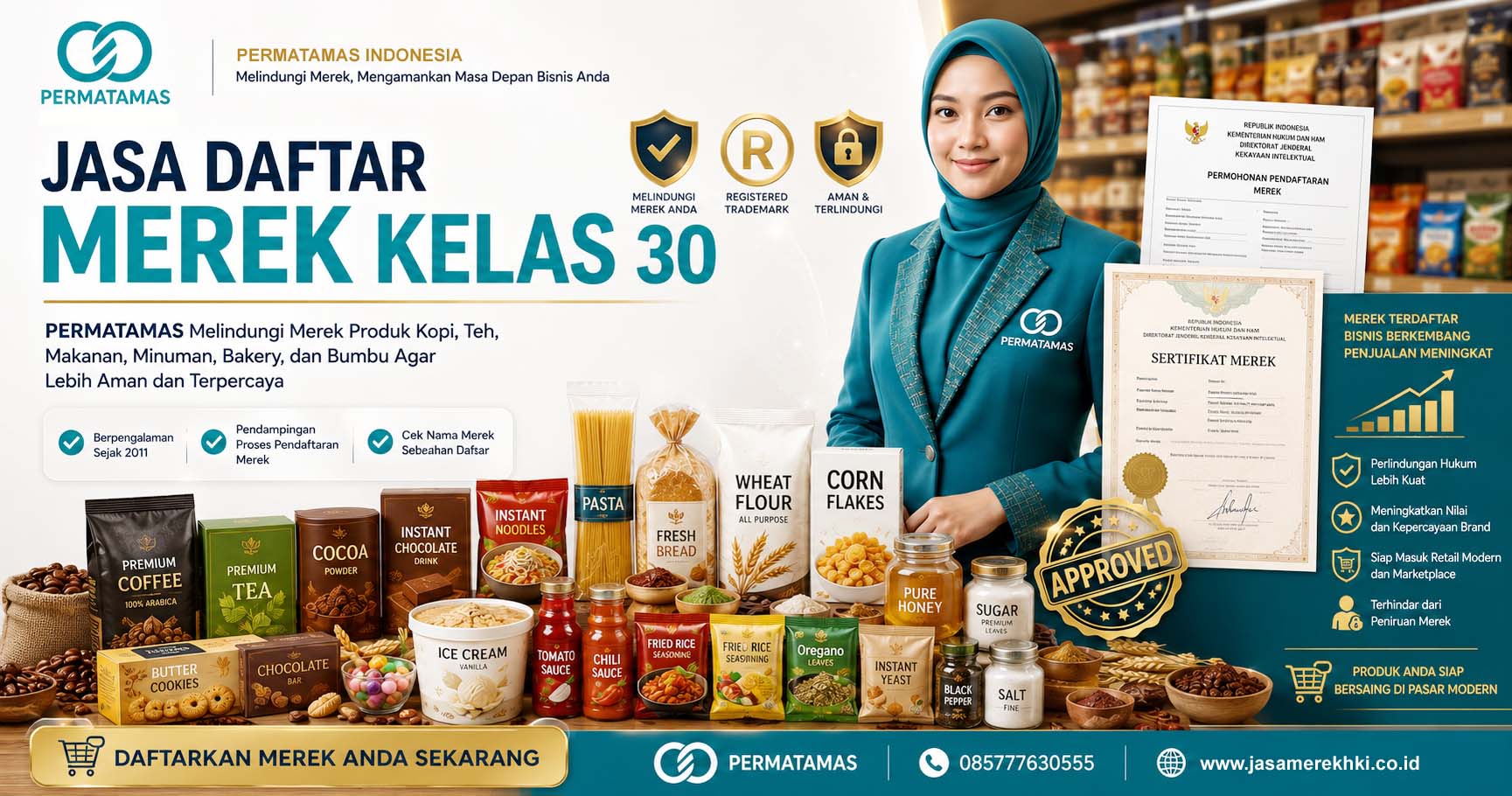 Jasa Pendaftaran Merek Kelas 30 untuk Kopi, Teh, Kakao, dan Minuman Berbahan Dasar Kopi