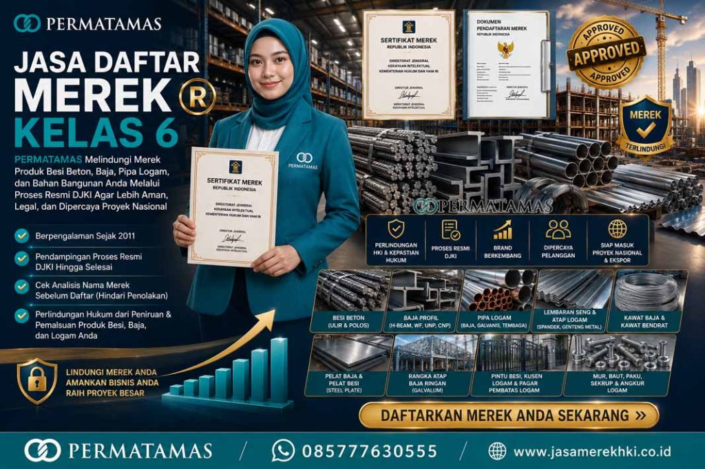 Jasa Daftar Merek Pipa Logam, Bahan Bangunan Logam, Kunci, Pagar, dan Baut – Kelas 6