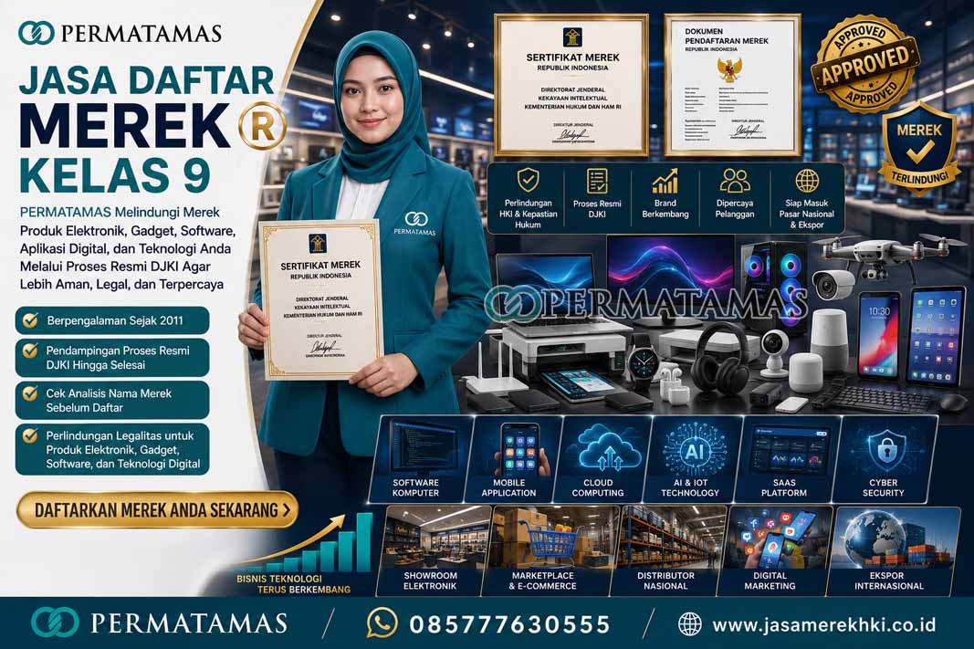 Jasa Daftar Merek Kelas 9: Perangkat Lunak, Digital & Alat Ilmiah